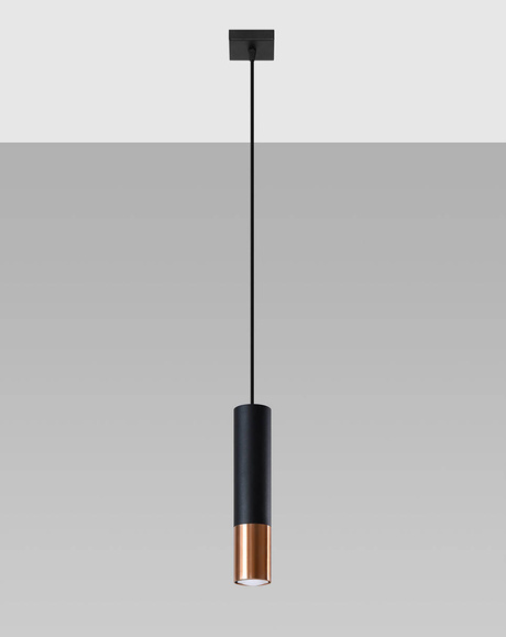 Hanging Lamp LOOPEZ 1 black/copper + 1x LED Bulb GU-10 3000K Warm 7W 620lm