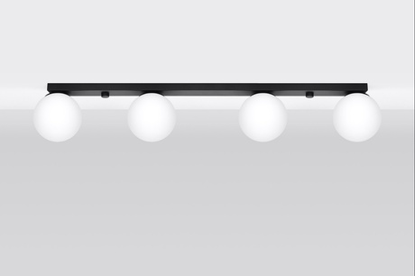 Ceiling lamp YOLI 4 black + 4x LED Bulb G9 3000K Warm 4.5W 450lm