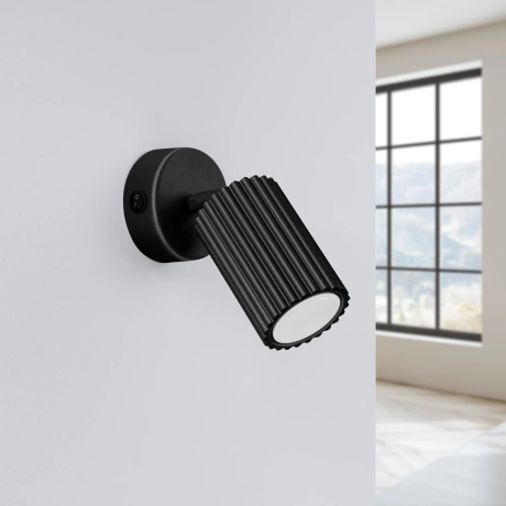Wall lamp KARBON black with a switch