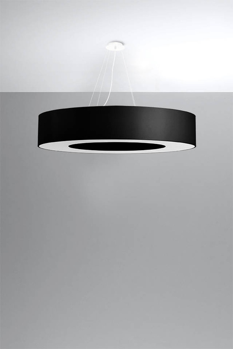 Chandelier SATURNO 90 black + 8x LED Bulb E27 3000K Warm 7.5W 620lm