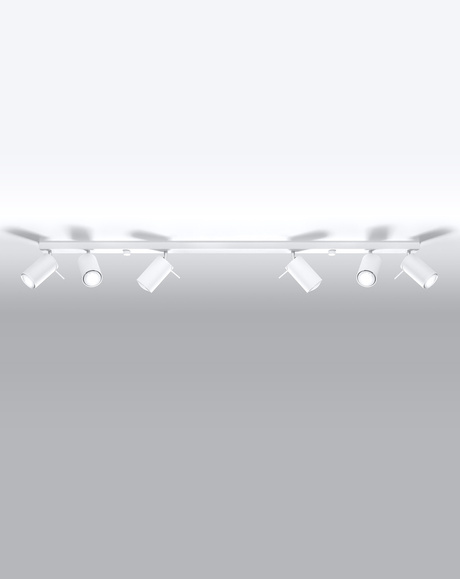 Ceiling lamp RING 6L white + 6x LED Bulb GU-10 3000K Warm 7W 620lm