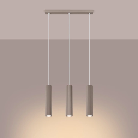 Pendant lamp KARBON 3L taupe