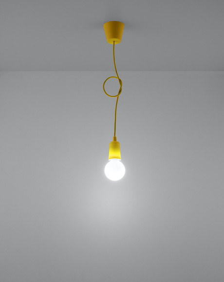Ceiling lamp DIEGO 1 yellow + 1x LED Bulb E27 3000K Warm 7.5W 620lm