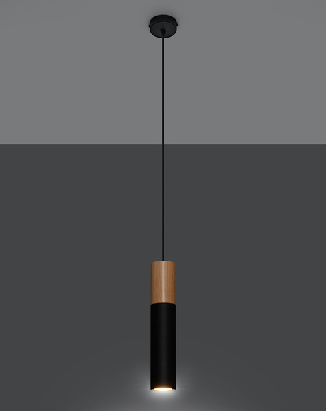 Hanging lamp PABLO 1 black + 1x LED Bulb GU-10 3000K Warm 7W 620lm.