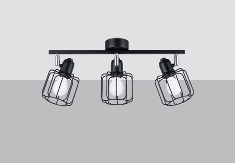 Ceiling lamp BELUCI 3 black + 3x LED Bulb E14 4000K Cool White 7.5W 680lm.