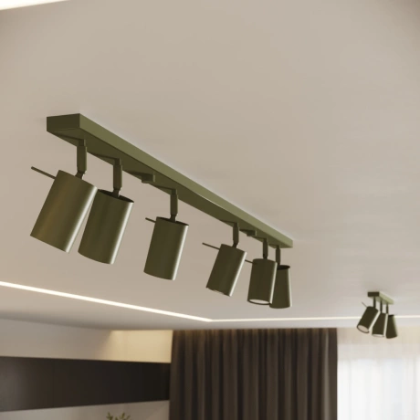 Ceiling lamp RING 3P olive green