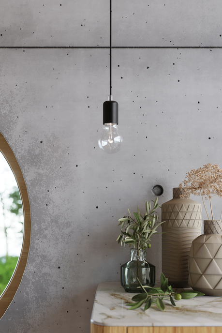 Hanging lamp EDISON 7 black + 7x LED Bulb E27 4000K Cool White 7.5W 650lm