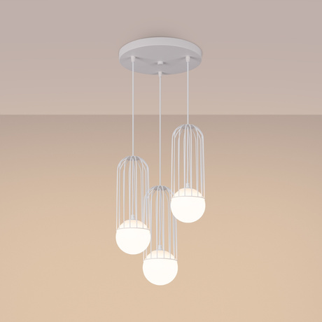 Pendant lamp BRINA 3P white + 3x LED bulb G9 3000K Warm 4.5W 450lm