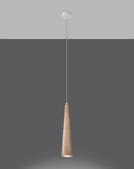 Ceiling pendant light SULA 1 natural wood + 1x LED Bulb GU-10 4000K Cool White 7W 630lm