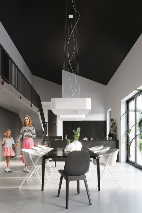 Chandelier URANO 60 white + 8x LED Bulb E27 3000K Warm 7.5W 620lm