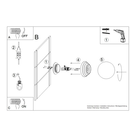 Wall lamp ZORI peach IP44