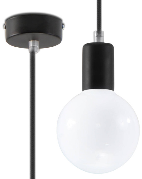 Ceiling pendant EDISON black +1x LED Bulb E27 4000K Cool White 7.5W 650lm