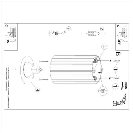 Ceiling lamp KARBON 10 beige