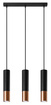Hanging Lamp LOOPEZ 3L black/copper + 3x LED Bulb GU-10 3000K Warm 7W 620lm