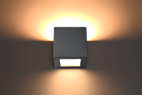 Wall lamp ceramic LEO gray + 1x LED Bulb E27 4000K Cool White 7.5W 650lm