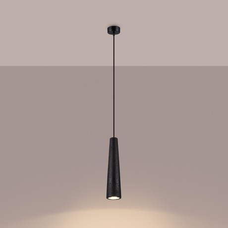 Pendant lamp ELECTRA black concrete + 1x LED Bulb GU-10 3000K Warm 7W 510lm