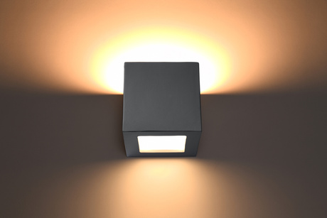 Wall lamp ceramic LEO gray + 1x LED Bulb E27 4000K Cool White 7.5W 650lm