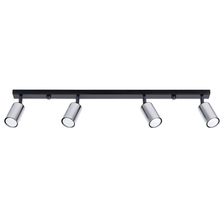 Ceiling lamp WINX 4L black/chrome + 4x LED Bulb GU-10 4000K Cool White 7W 530lm
