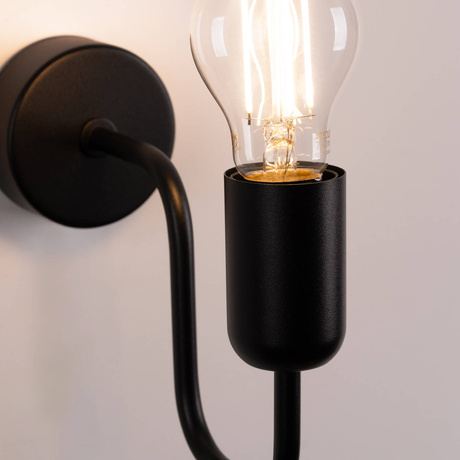 Wall lamp VECTOR black + 1X LED bulb E27 3000K 7W 760lm