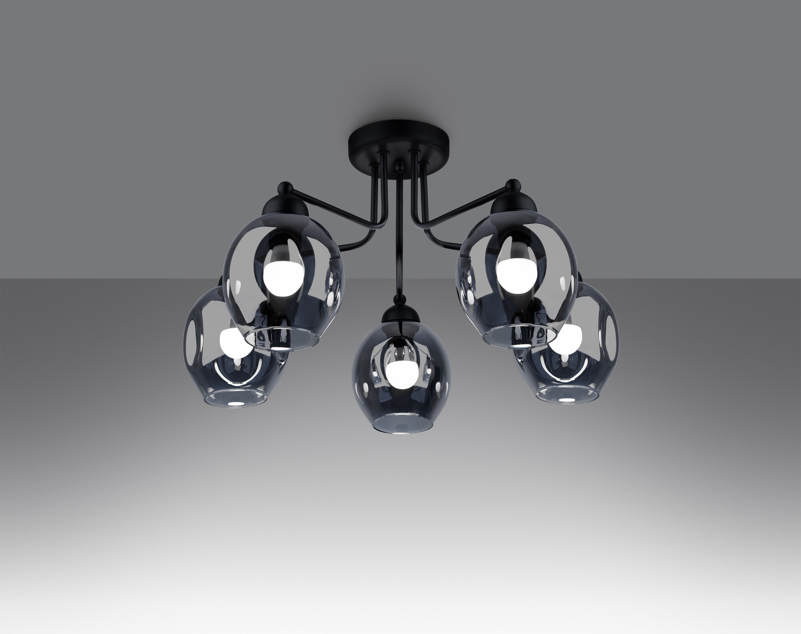Chandelier FILLAN 5 black + 5x LED Bulb E27 3000K Warm 7.5W 620lm