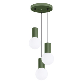 Pendant lamp HALO 3P olive green
