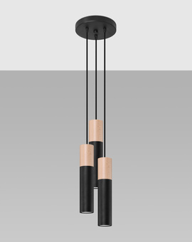 Pendant Lamp PABLO 3P black + 3x LED Bulb GU-10 3000K Warm White 7W 620lm