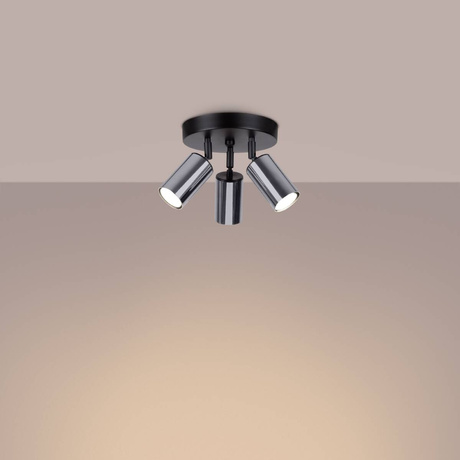 Ceiling lamp WINX 3P black/chrome + 3x LED Bulb GU-10 3000K Warm White 7W 510lm