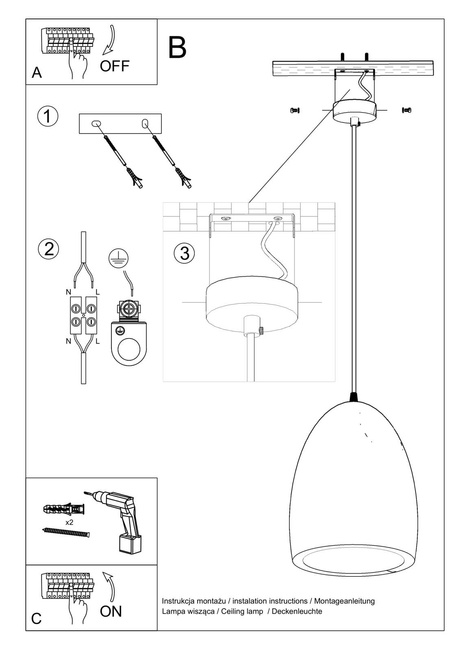 Ceramic pendant lamp BUKANO white + 1x LED Bulb E27 4000K Cool White 7.5W 650lm