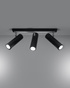Ceiling lamp DIREZIONE 3 black + 3x LED Bulb GU-10 3000K Warm 7W 620lm
