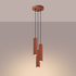 Pendant lamp KARBON 3P red ochre