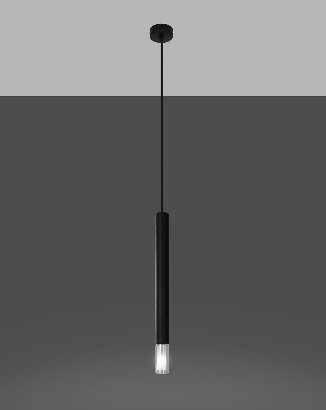 Pendant lamp VIZIER 1 black + 1x LED Bulb G9 4000K Cool White 4.5W 530lm
