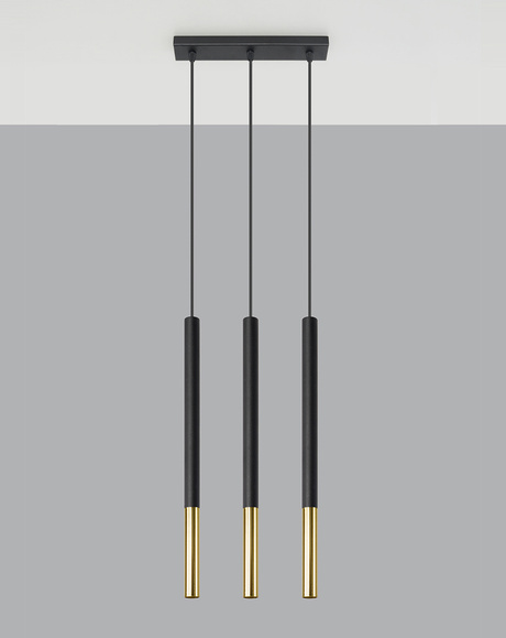 Pendant lamp MOZAICA 3L black/gold + 3x LED Bulb G9 4000K Cool White 4.5W 530lm