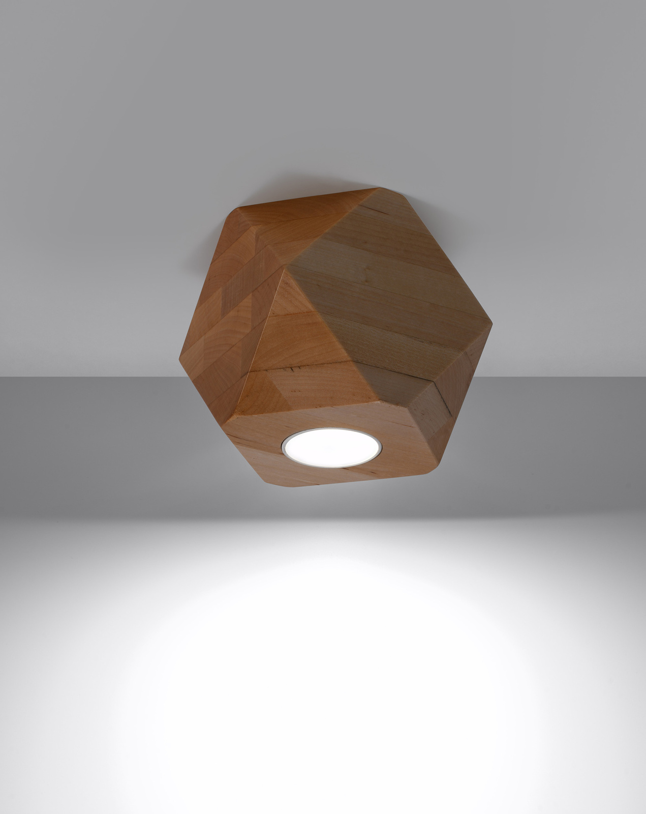 Ceiling lamp WOODY 1 natural wood + 1x LED GU-10 3000K Warm 7W 620lm bulb
