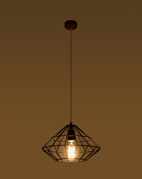 Pendant lamp UMBERTO black + 1x LED Bulb E27 3000K Warm 7.5W 620lm