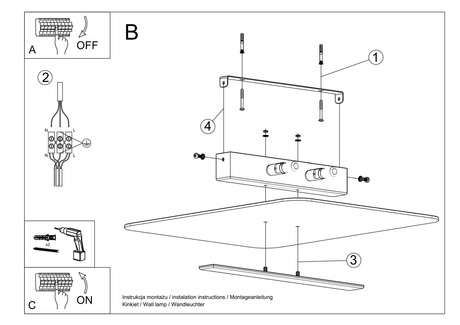 Ceiling lamp AZALIA + 4x LED bulb G9 3000K Warm 4.5W 510lm.