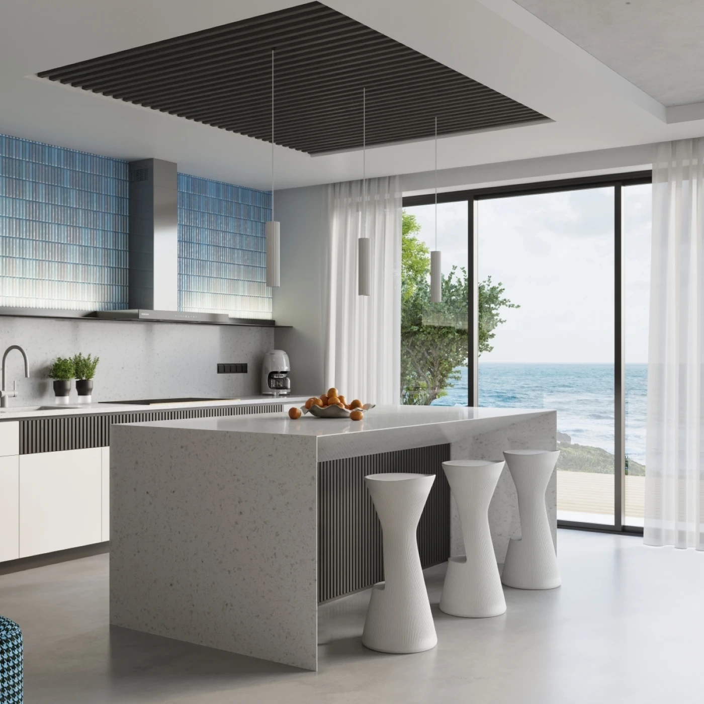 Pendant lamp KARBON 2 white