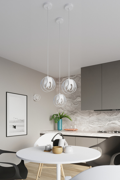 Ceiling lamp TULOS 1 white + 1x LED Bulb E27 4000K Cool White 7.5W 650lm