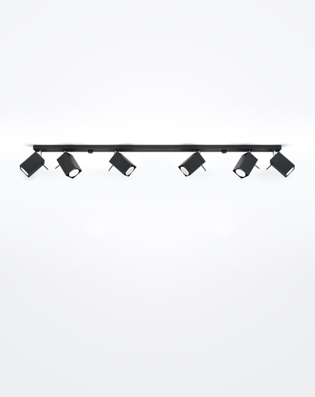 Ceiling lamp MERIDA 6L black + 6x LED Bulb GU-10 3000K Warm 7W 620lm