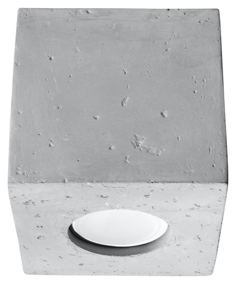 Ceiling lamp QUAD concrete + 1x LED Bulb GU-10 3000K Warm 7W 620lm