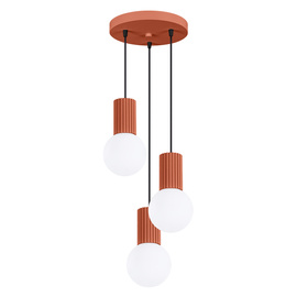 Pendant lamp HALO 3P red ochra