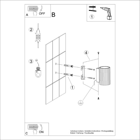 Wall lamp KARBON 10 red ochre