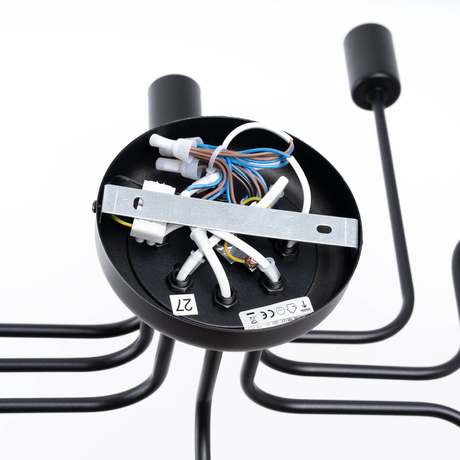 Chandelier VECTOR 8 black + 8X LED Bulb E27 3000K 7W 760lm