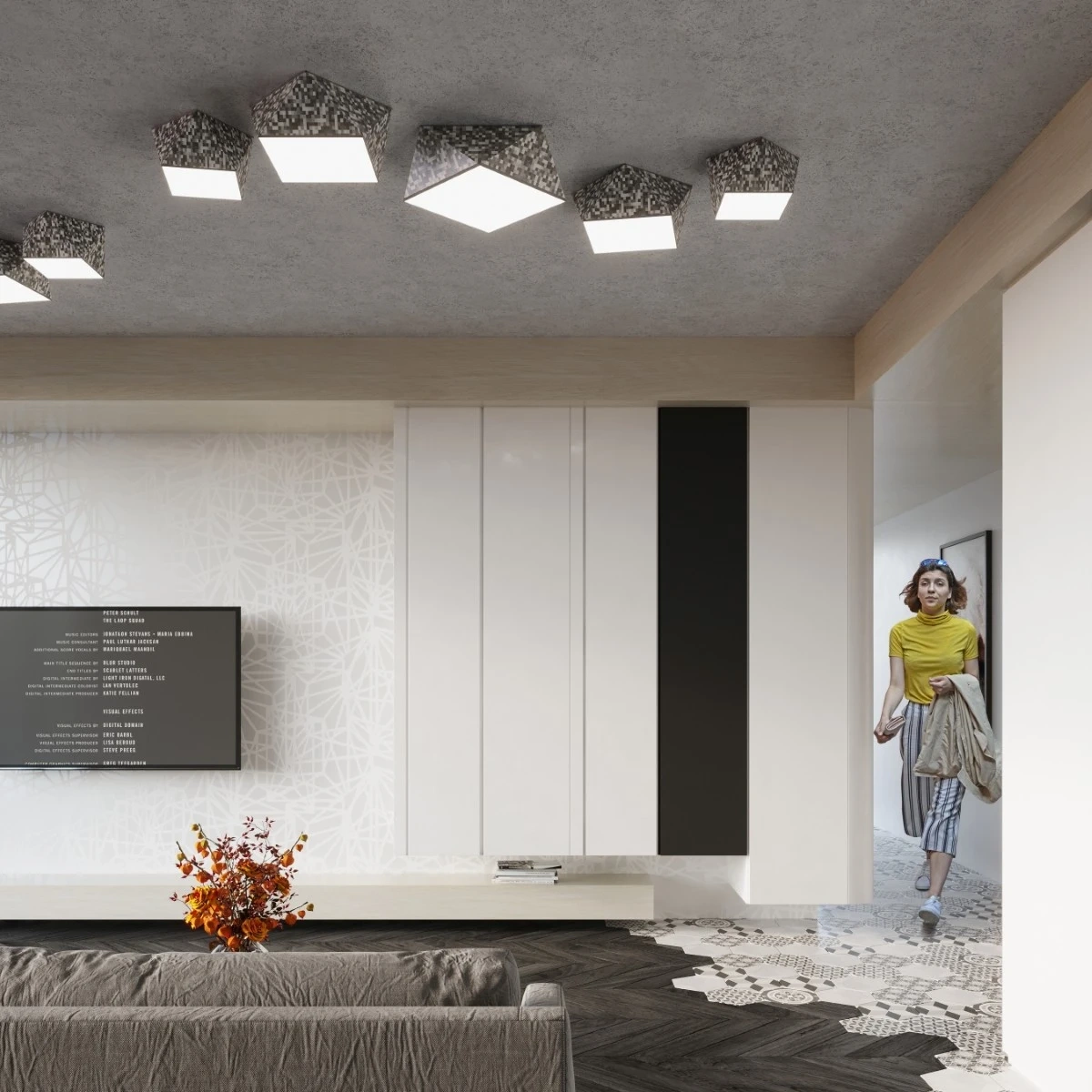 Ceiling lamp HEXA 25 silver