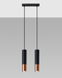 Ceiling Pendant Lamp LOOPEZ 2 black/copper + 2x LED Bulb GU-10 3000K Warm White 7W 620lm