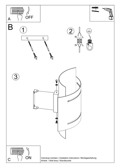 Wall lamp HESTIA white + 1x LED Bulb G9 3000K Warm 4.5W 510lm