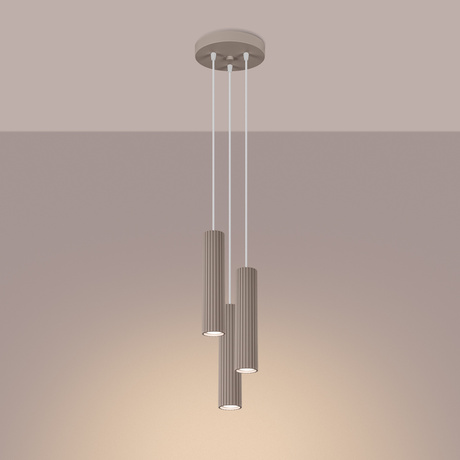 Pendant lamp KARBON 3P taupe