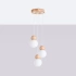 Pendant lamp PEKKA 3P white/natural wood