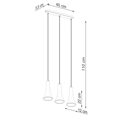 Pendant lamp REA 3L concrete