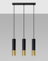 Pendant Lamp LOOPEZ 3L black/gold + 3x LED Bulb GU-10 4000K Cool White 7W 630lm