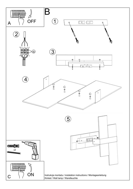 Wall lamp MASSIMO chrome + 2x LED Bulb G9 3000K Warm 4.5W 510lm